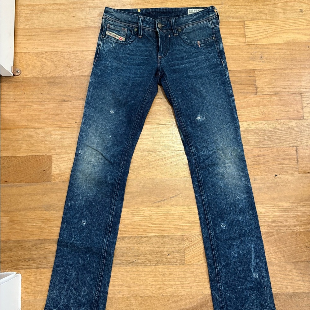 Diesel Slim Straight Jeans in Dark Blue Wash